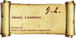 Jenei Levente névjegykártya